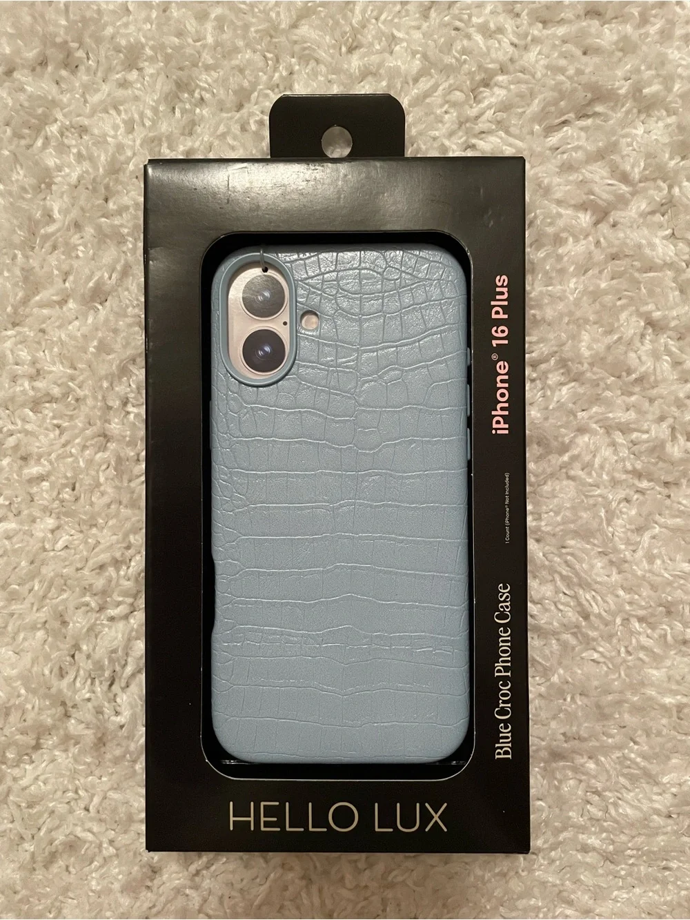 Hello Lux Blue Croc Phone Case for iPhone 16 Plus Brand New in Box